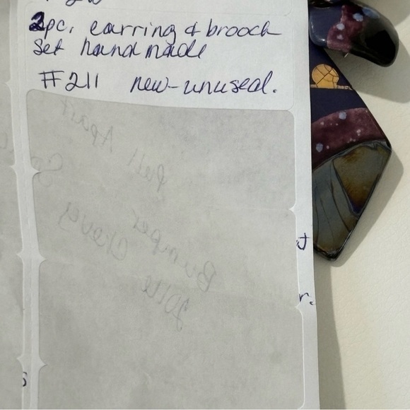 Handmade brooch and earring set #211 - Picture 8 of 9